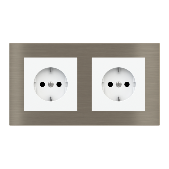 Rectangular Plate Deep (FF/71/20Venti) (87x158) 2 windows (45x45)+(45x45) Metal Nickel