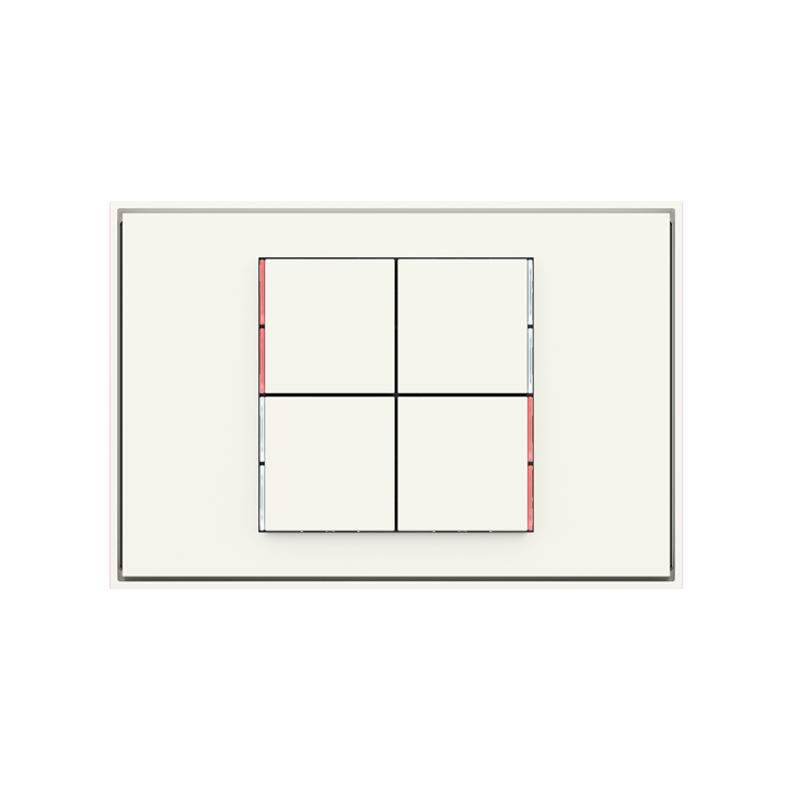 kit 4 rockers 71 serie Square (30X30) White Plastic