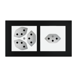 Magnetic plate 2-fold (60x60 | 60x60 mm window - 68 mm centre distance) Proxima series Metal Insense Black