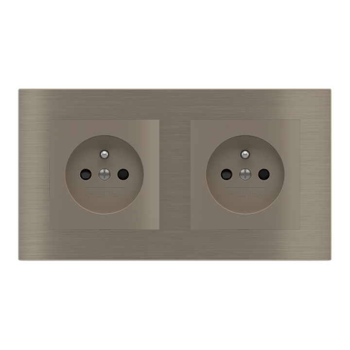Rectangular Plate Deep (FF/71/20Venti) (87x158) 2 windows (55x55)+(55x55) Metal Nickel