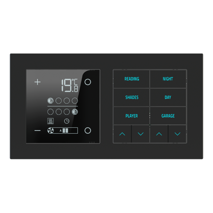 Rectangular Plate Deep (FF/71/20Venti) (87x158) 2 windows (60x60)+(60x60) Fenix NTM Black Ingo