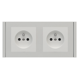 Rectangular Plate 71 (Form/Flank/NF) (80x151) 2 windows (55x55)+(55x55) Silver Plastic