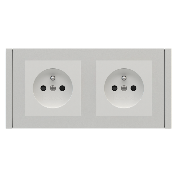 Rectangular Plate 71 (Form/Flank/NF) (80x151) 2 windows (55x55)+(55x55) Silver Plastic