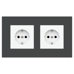 Rectangular Plate Surface (71/20Venti) (98x168) 2 windows (45x45)+(45x45) Fenix NTM Grey Bromine