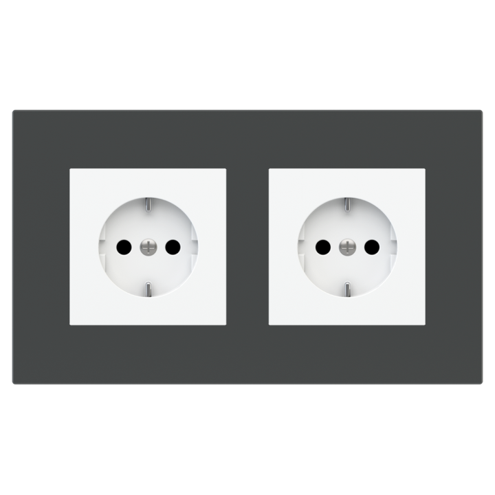 Rectangular Plate Surface (71/20Venti) (98x168) 2 windows (45x45)+(45x45) Fenix NTM Grey Bromine