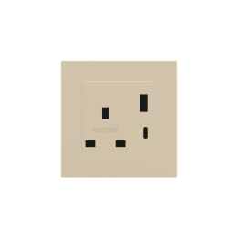 2 USB port (Type A+TypeC) painted Square Cover UK socket (55x55) Fenix NTM Beige Luxor
