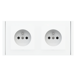 Rectangular Plate 71 (Form/Flank/NF) (80x151) 2 windows (55x55)+(55x55) White Plastic