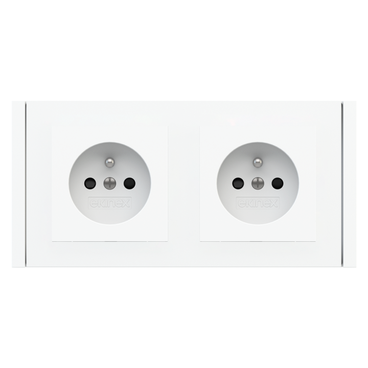 Rectangular Plate 71 (Form/Flank/NF) (80x151) 2 windows (55x55)+(55x55) White Plastic