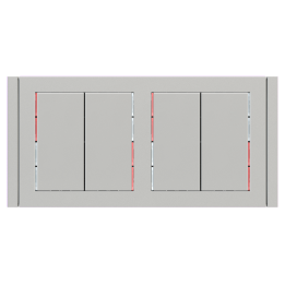 kit 2 rockers 71 serie vertical rectangular (30X60) Silver Plastic