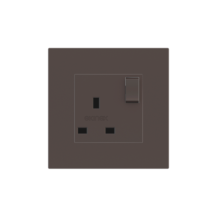 Square Painted Cover UK socket (55x55) Fenix NTM Cocoa Orinoco
