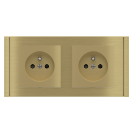 Rectangular Plate 71 (Form/Flank/NF) (80x151) 2 windows (55x55)+(55x55) Metal Brass