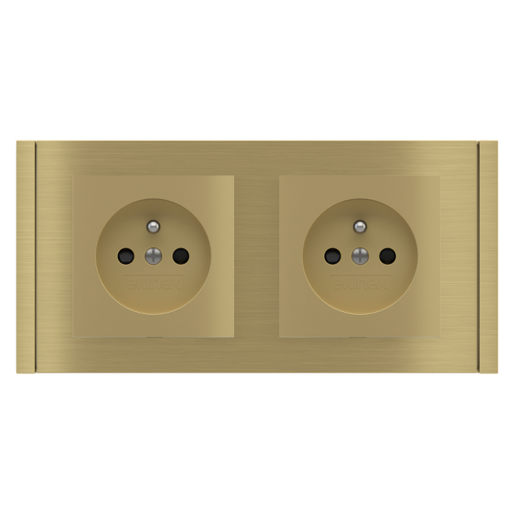 Rectangular Plate 71 (Form/Flank/NF) (80x151) 2 windows (55x55)+(55x55) Metal Brass