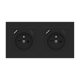 Rectangular Plate 71 (Form/Flank/NF) (80x151) 2 windows (55x55)+(55x55) Fenix NTM Black Ingo