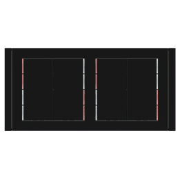 kit 2 rockers 71 serie vertical rectangular (30X60) Black Plastic