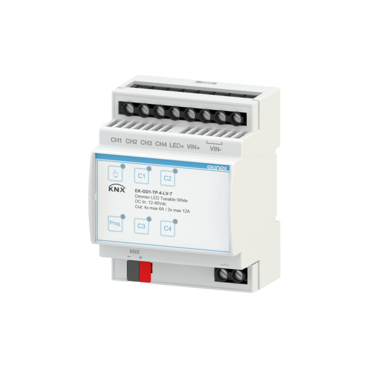 Dimmer KNX 12/48 Vdc 4 monochromatic channels / 2 TW channels