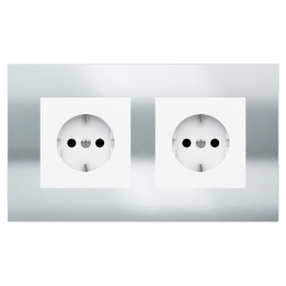 Rectangular Plate Surface (71/20Venti) (98x168) 2 windows (45x45)+(45x45) Metal HT Chrome
