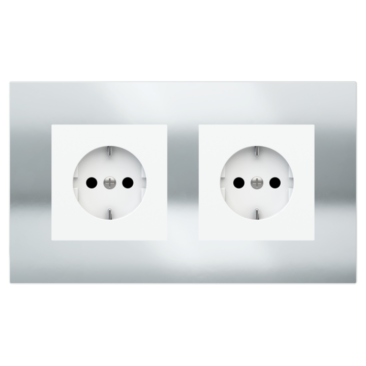 Rectangular Plate Surface (71/20Venti) (98x168) 2 windows (45x45)+(45x45) Metal HT Chrome