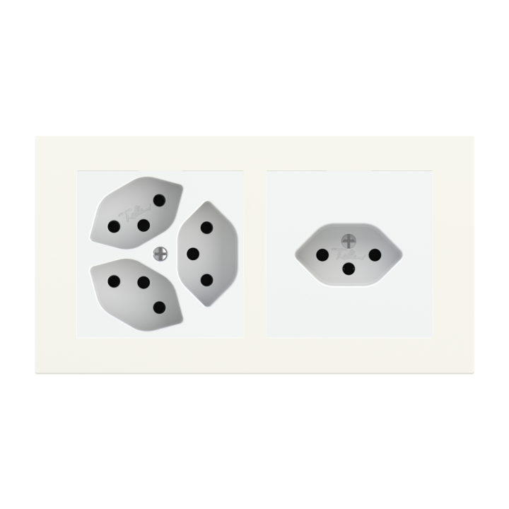 Magnetic plate 2-fold (60x60 | 60x60 mm window - 68 mm centre distance) Proxima series Metal Warm White