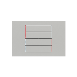 kit 4 rockers 71 serie horizontal rectangular (60X15) Silver Plastic