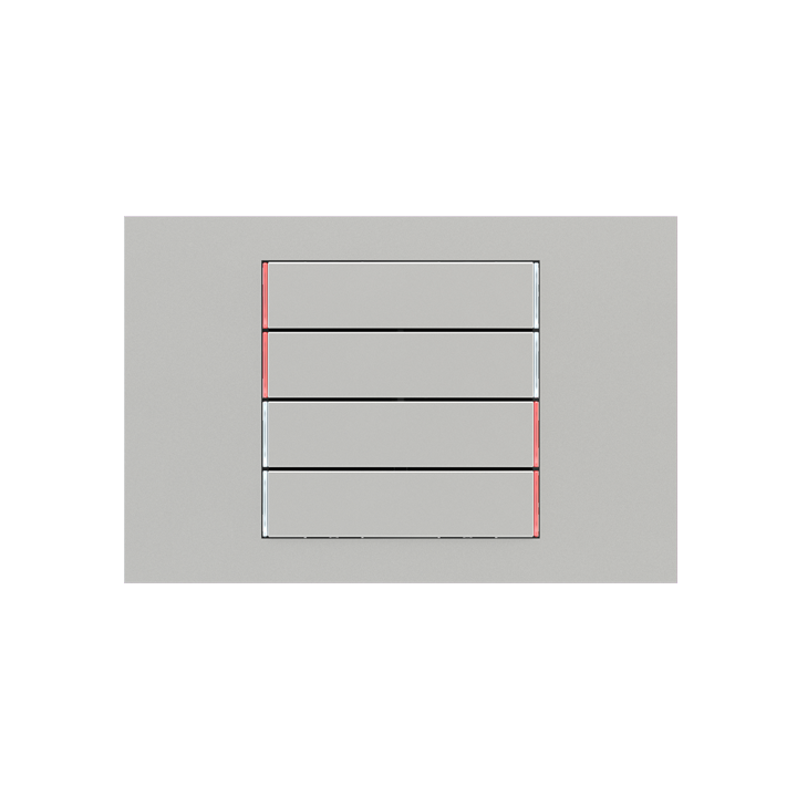 kit 4 rockers 71 serie horizontal rectangular (60X15) Silver Plastic