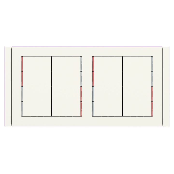 kit 2 rockers 71 serie vertical rectangular (30X60) White Plastic
