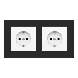 Rectangular Plate Deep (FF/71/20Venti) (87x158) 2 windows (45x45)+(45x45) Fenix NTM Black Ingo