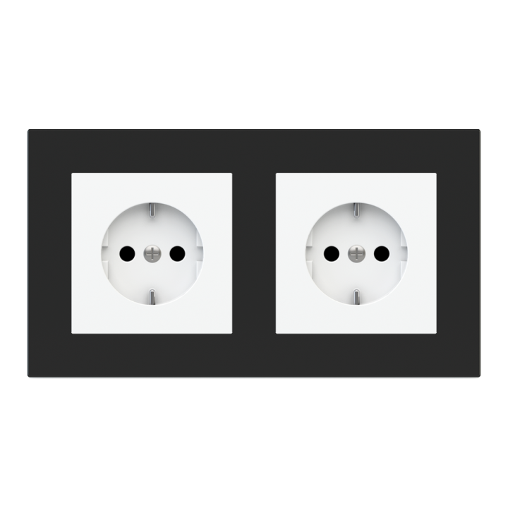 Rectangular Plate Deep (FF/71/20Venti) (87x158) 2 windows (45x45)+(45x45) Fenix NTM Black Ingo
