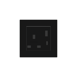 2 USB port (Type A+TypeC) painted Square Cover UK socket (55x55) Black Plastic