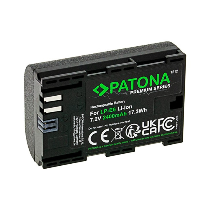 Patona PT1212 Premium Li-Ion Battery for Canon LP-E6 2000mAh