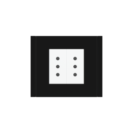 Square Plate 71 (Form/Flank/NF) (80x80) 1 window (45x45) Black Plastic