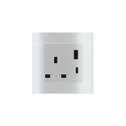 2 USB port (Type A+TypeC) painted Square Cover UK socket (55x55) Metal Alluminium