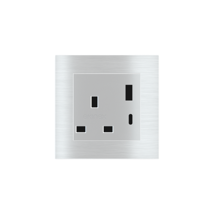 Ekinex розетка 55x55 mm металл EK-PSC-UK-USB-GBQ