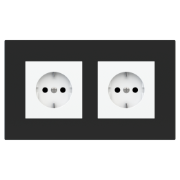 Rectangular Plate Surface (71/20Venti) (98x168) 2 windows (45x45)+(45x45) Fenix NTM Black Ingo