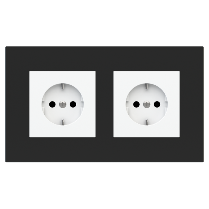 Rectangular Plate Surface (71/20Venti) (98x168) 2 windows (45x45)+(45x45) Fenix NTM Black Ingo