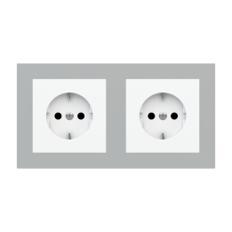 Rectangular Plate 71 (Form/Flank/NF) (80x151) 2 windows (45x45)+(45x45) Fenix NTM Grey Ephesus