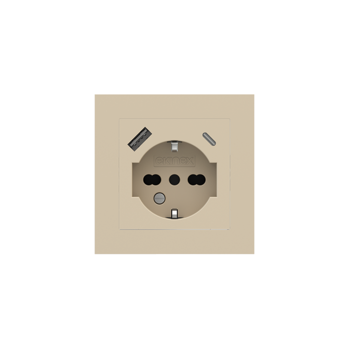 Square Plate 71 (Form/Flank/NF) (80x80) 1 window (55x55) Fenix NTM Beige Luxor