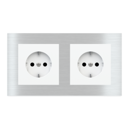 Rectangular Plate Deep (FF/71/20Venti) (87x158) 2 windows (45x45)+(45x45) Metal Alluminium