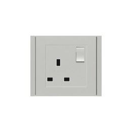 Square Painted Cover UK socket (55x55) Silver Plastic