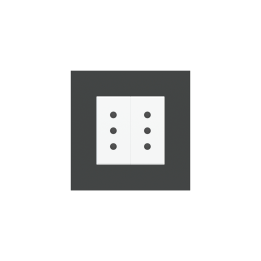 Square Plate 71 (Form/Flank/NF) (80x80) 1 window (45x45) Fenix NTM Grey Bromine