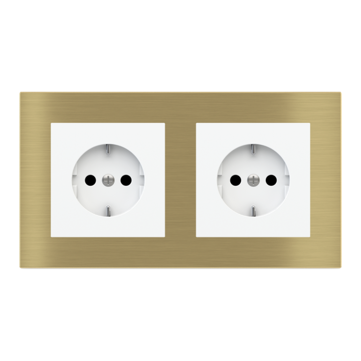 Rectangular Plate Deep (FF/71/20Venti) (87x158) 2 windows (45x45)+(45x45) Metal Brass
