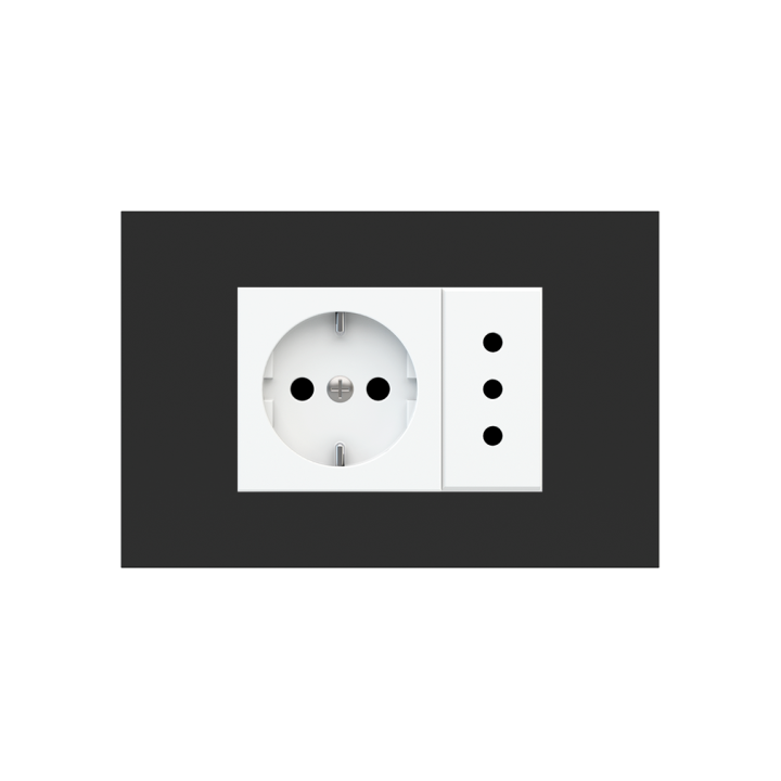 Rectangular Plate 71 (Form/Flank/NF) (80x121) 1 window (45x68) Fenix NTM Black Ingo