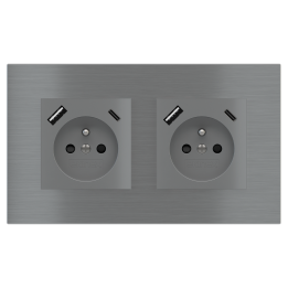 Rectangular Plate Surface (71/20Venti) (98x168) 2 windows (55x55)+(55x55) Metal Titanium