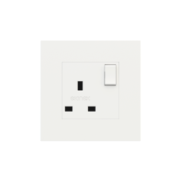Square Painted Cover UK socket (55x55) Fenix NTM White Malè