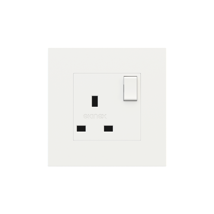 Square Painted Cover UK socket (55x55) Fenix NTM White Malè