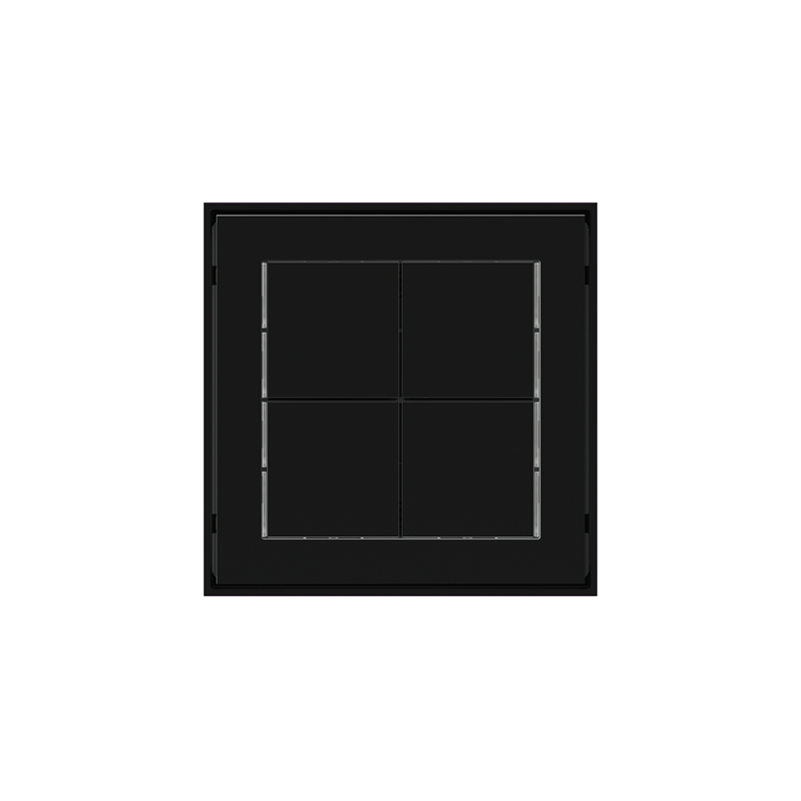 kit 1 rocker 71 serie Square (30X30) with symbols Black Plastic