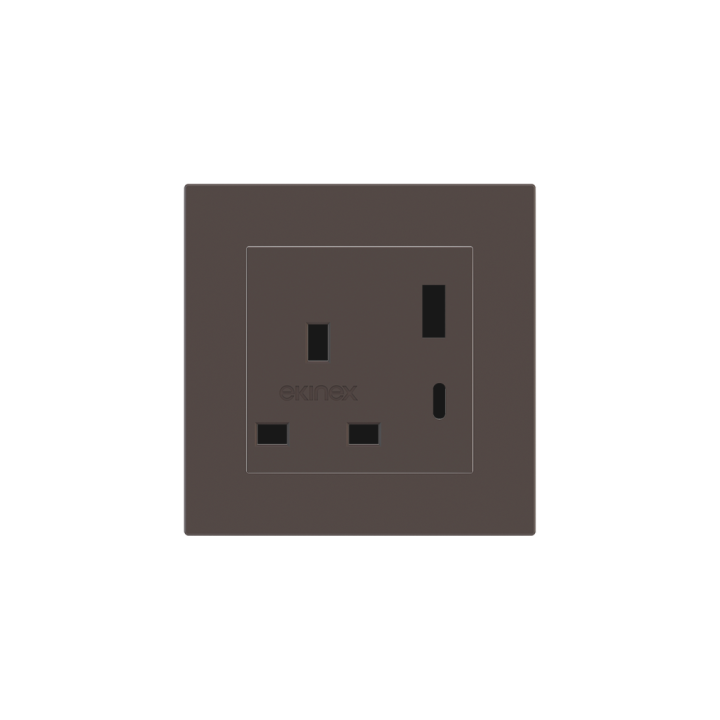 Ekinex розетка 55x55 mm Cocoa Orinoco Fenix NTM EK-PSC-UK-USB-FCC