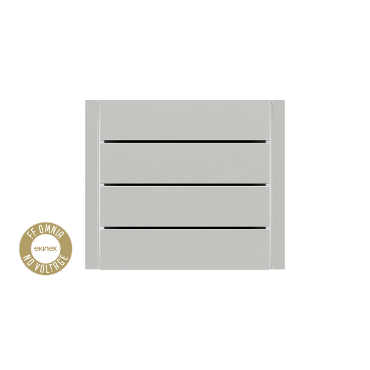 kit 4 rockers FF (Form/Flank/NF) horizontal rectangular (80X20) Silver Plastic