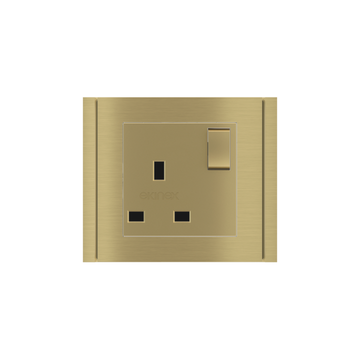Square Painted Cover UK socket (55x55) Metal Brass