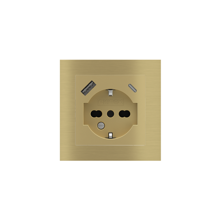 Square Plate 71 (Form/Flank/NF) (80x80) 1 window (55x55) Metal Brass