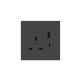 2 USB port (Type A+TypeC) painted Square Cover UK socket (55x55) Fenix NTM Grey Bromine